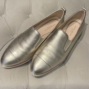 COLE HANN Grand Ambition Gold Leather Loafers
